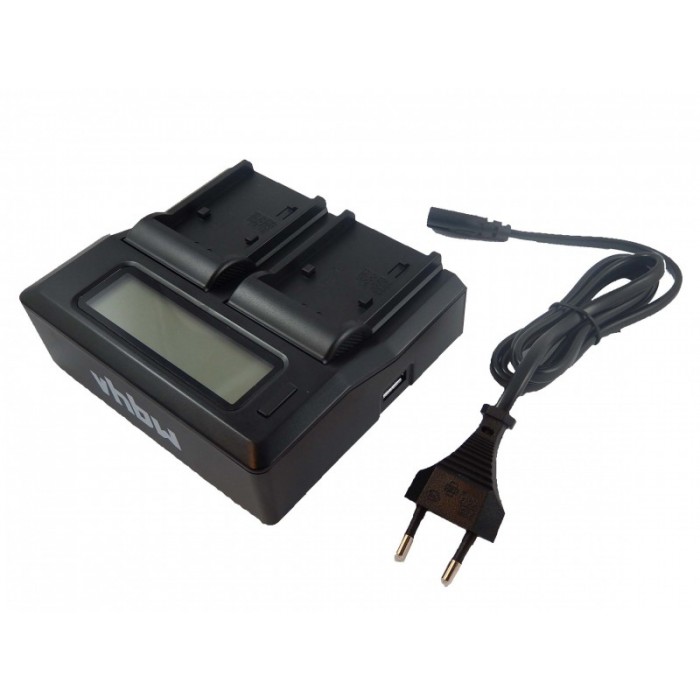 Duálna nabíjačka VHBW s displejom pre Canon BP-915, BP-945, BP-950G, BP-970G