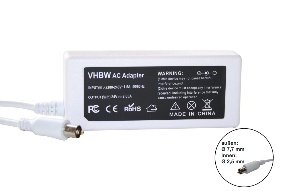 VHBW AC adaptér Apple 24V, 1,875A, 7.7 x 2.5mm
