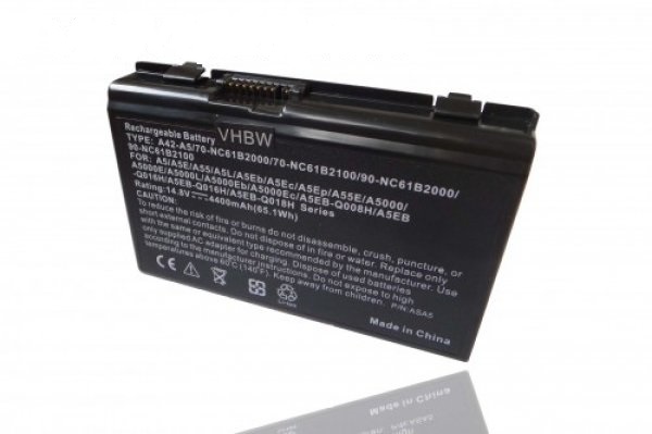 VHBW batéria ASUS A42-A5 , 4400mAh , 14.8V Li-Ion 5527 - neoriginálna
