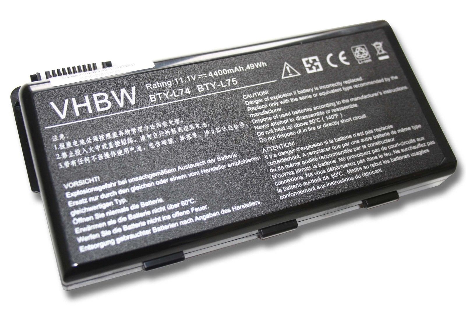 VHBW 3284 batéria MSI  BTY-L74, BTY-L75 , 4400mAh Li-Ion - neoriginálna