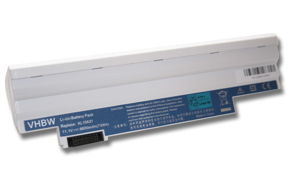 batéria VHBW Acer Aspire One D255 , 6600mAh biela 11.1V  3920 - neoriginálna