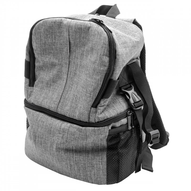 Batoh / taška na fotoaparát pre fotoaparáty DSLR, nylon, šedo-červená