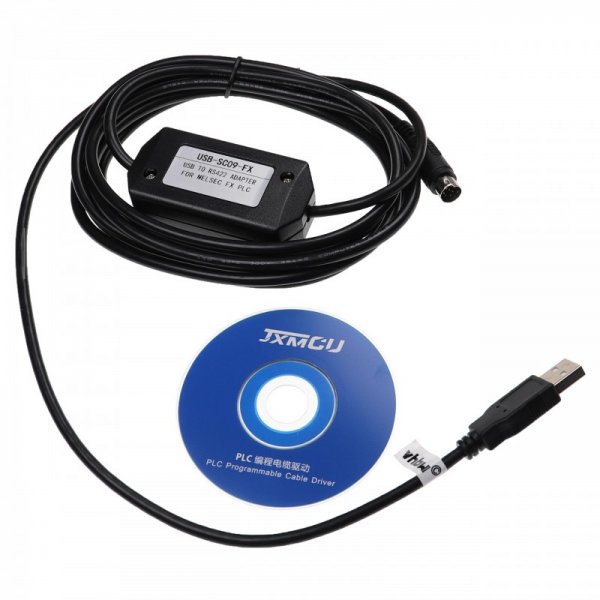 PLC programovací kábel ako USB SC09 FX pre Mitsubishi MELSEC FX atď dĺžka 3m