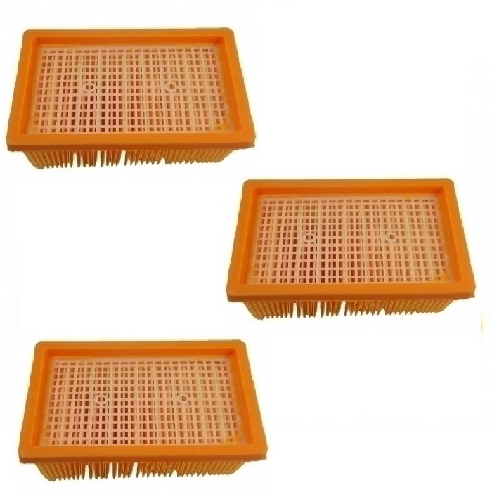 3x plochý filter pre vysávač Kärcher WD4, WD5, WD6, MV4, MV5, MV6 neoriginálny